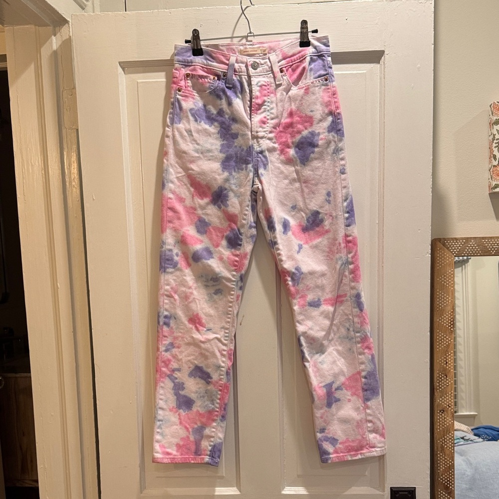 Levi's Pink and Purple Tie-Dye Women's Ankle Jeans